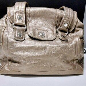 Marc by Marc Jacobs Totally Turnlock Metallic Leather Quinn Satchel Handbag